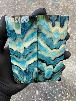 Mammoth tooth scales pair stabilized for knifehandl 4.92-1.81-0.39 inch TOS100