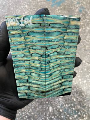 Mammoth tooth scales pair stabilized for knifehandl 5.15-1.77-0.47 inch TOS101