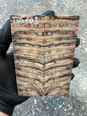 Mammoth tooth scales pair stabilized for knifehandl 5.19-1.73-0.43 inch TOS103