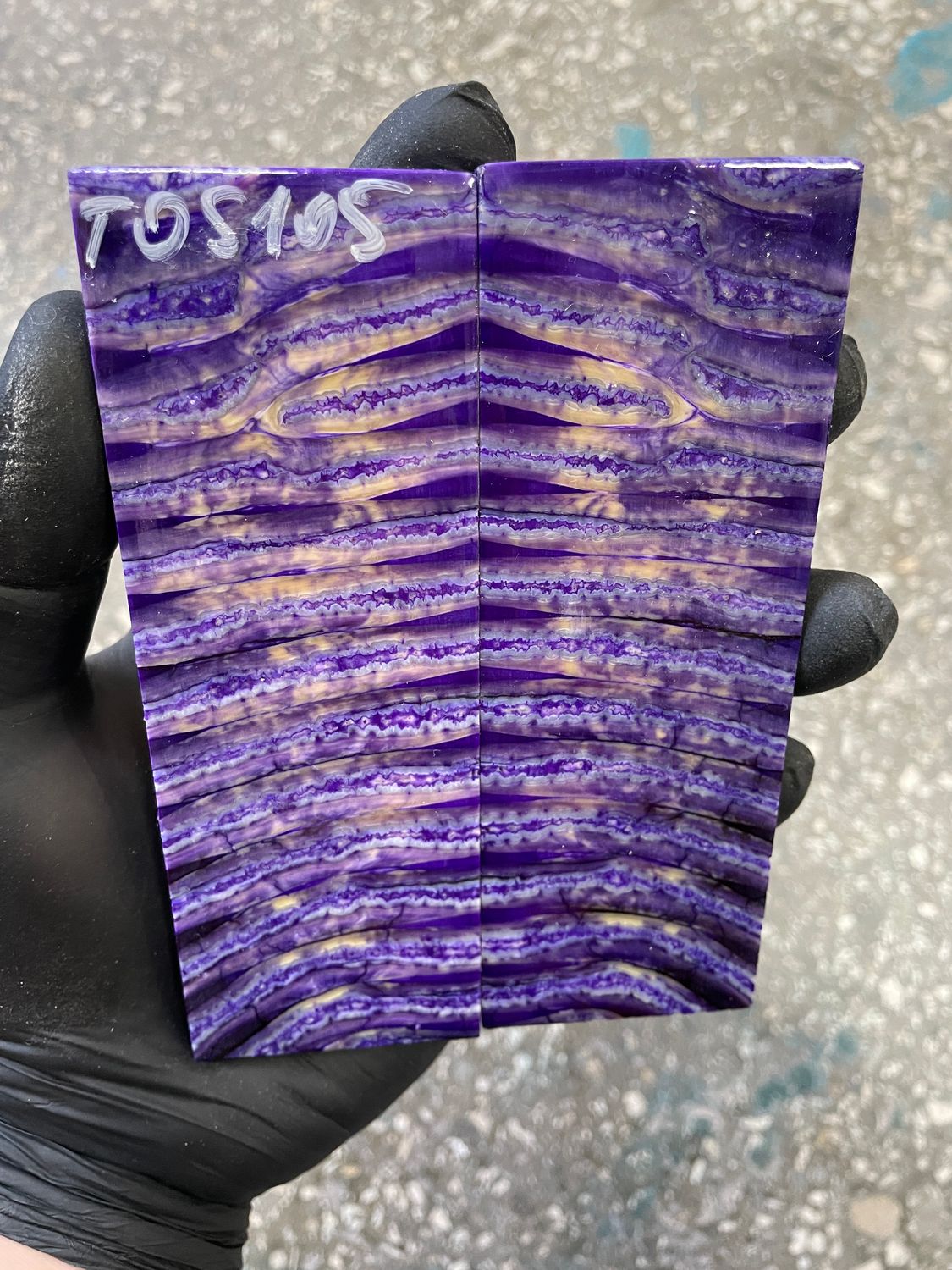 Mammoth tooth scales pair stabilized for knifehandl 5.15-1.85-0.39 inch TOS105