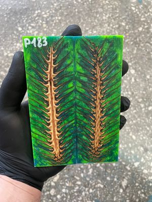 Pinecone in resin knife scales 5.19-1.73-0.43inch P183