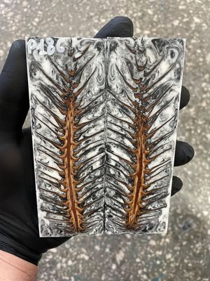 Pinecone in resin knife scales 5.19-1.73-0.43inch P186