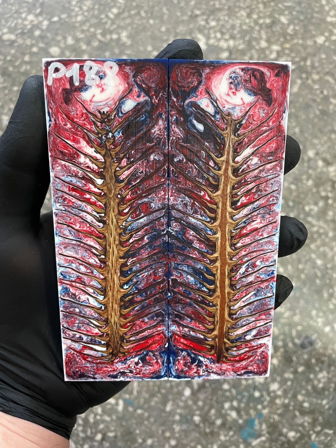 pinecone resin knife scales pair handle material P188