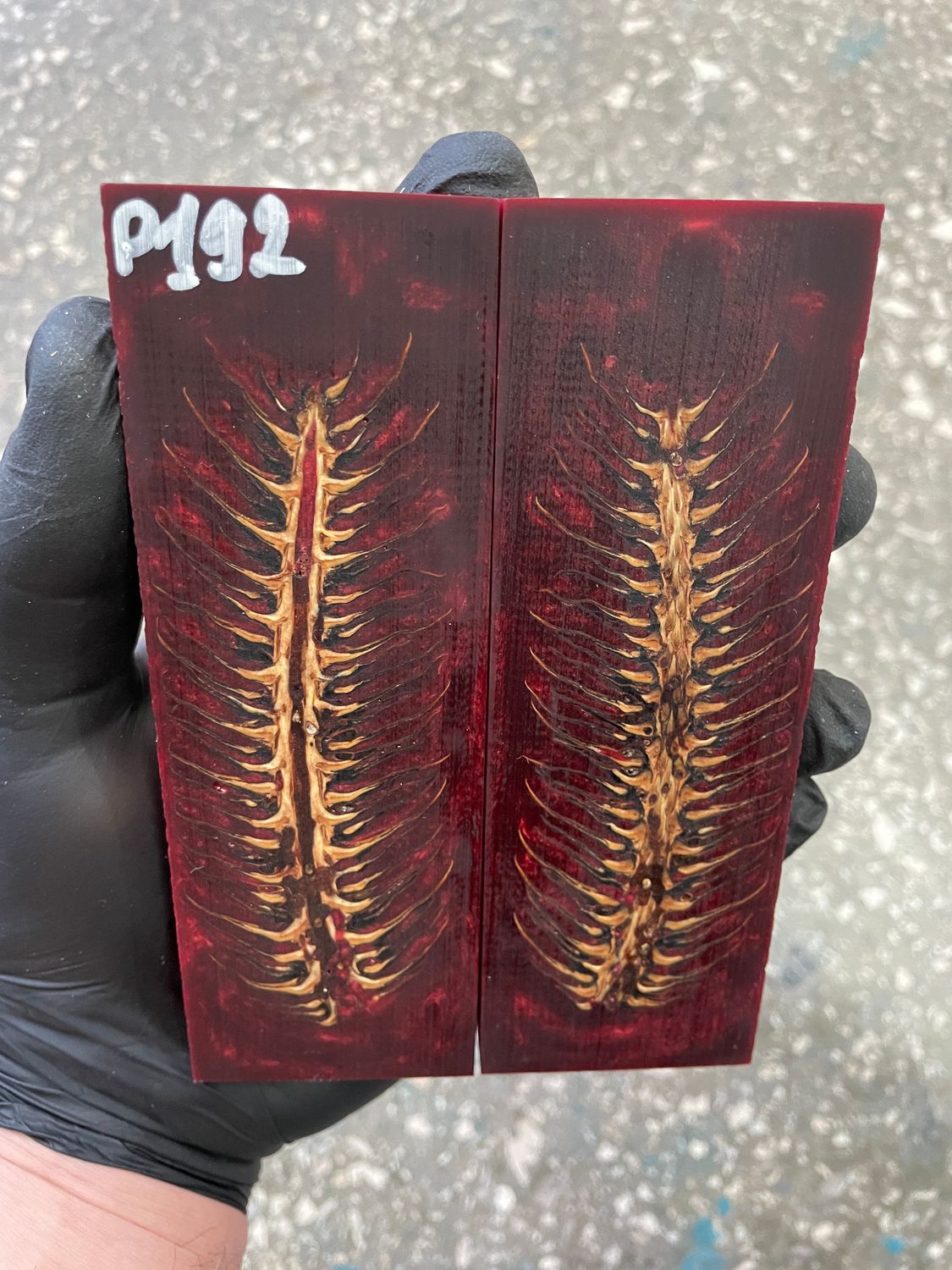 pinecone resin knife scales pair handle material P192