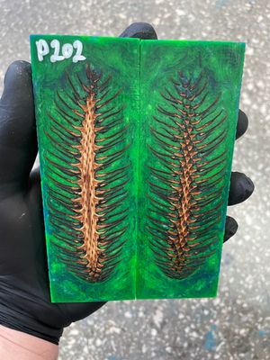 Pinecone in resin knife scales 5.19-1.73-0.43inch P202