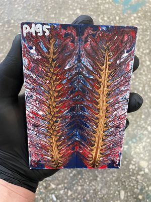 Pinecone in resin knife scales 5.19-1.73-0.43inch P195