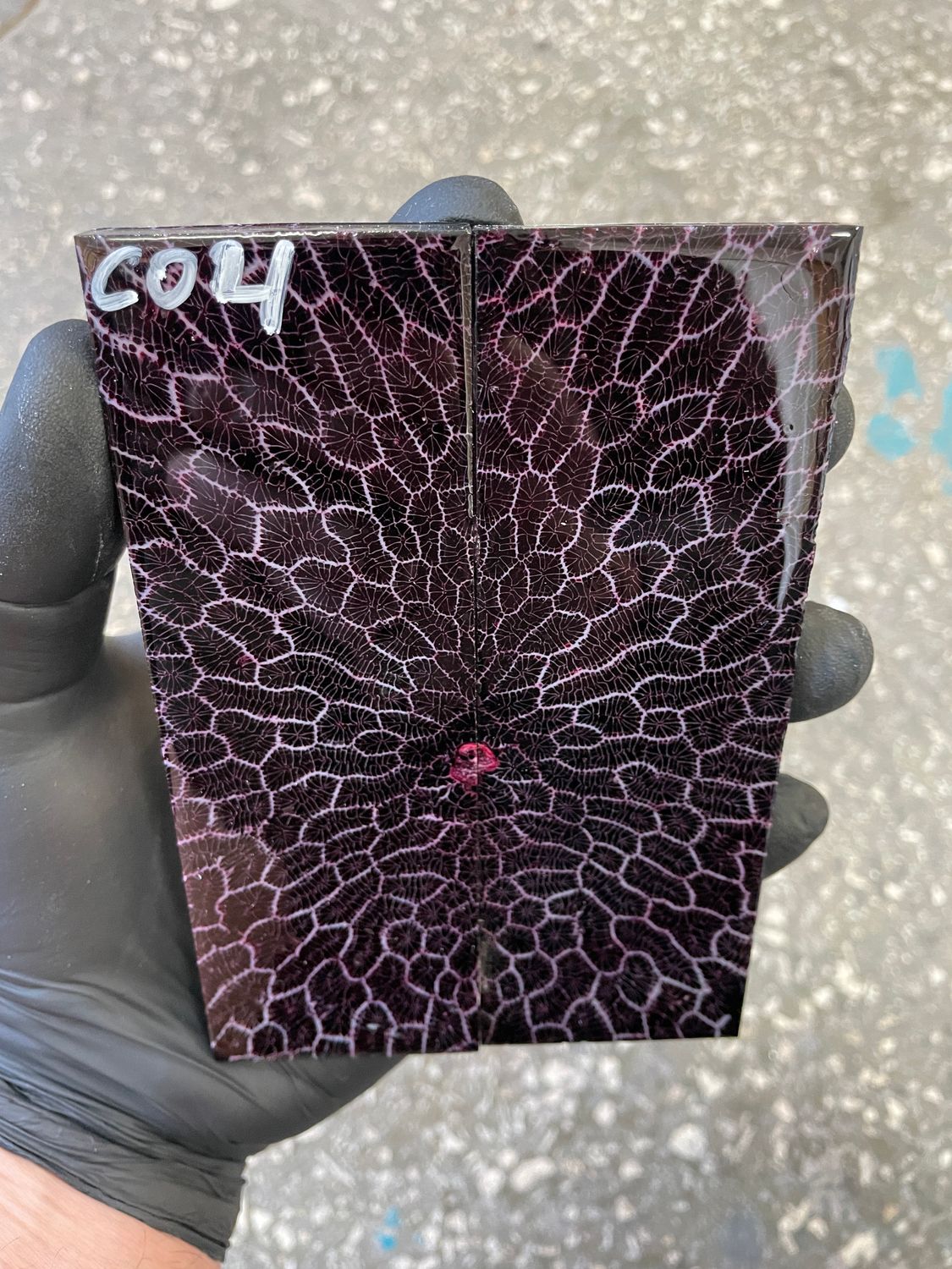 Coral stabilzied knife scales 5.19-1.81-0.35 inch CO4