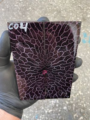 Coral stabilzied knife scales 5.19-1.81-0.35 inch CO4