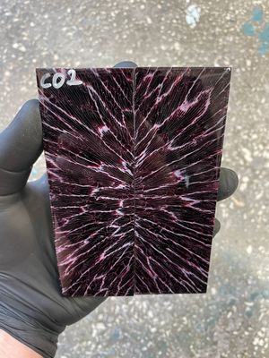 Coral stabilzied knife scales 5.19-1.77-0.35 inch CO2