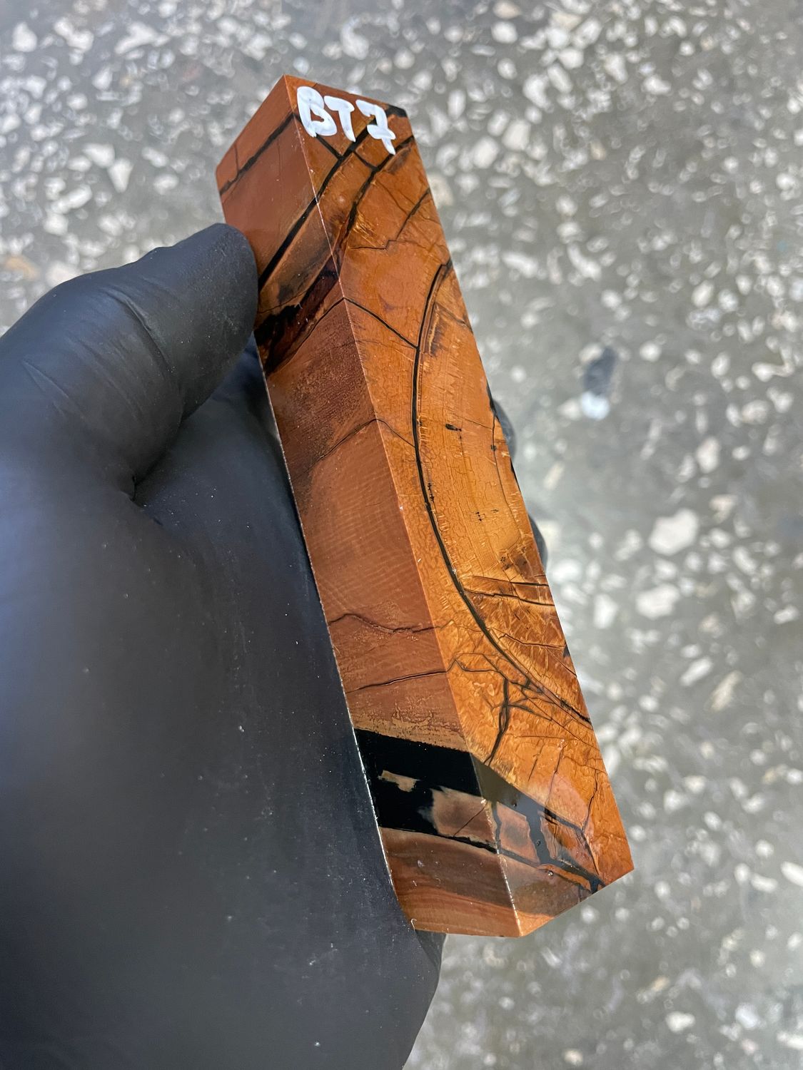 Stabilized mammoth tusk pen blank with natural fossil pattern – premium ivory block for pen turning BT7