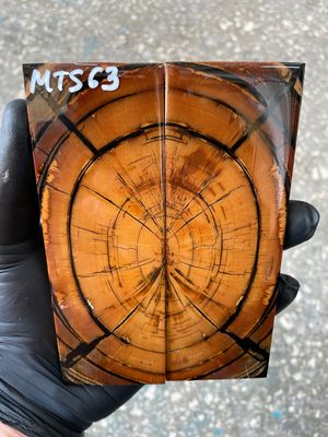 stabilized mammoth tusk knife scales pair fossil handle material MTS63