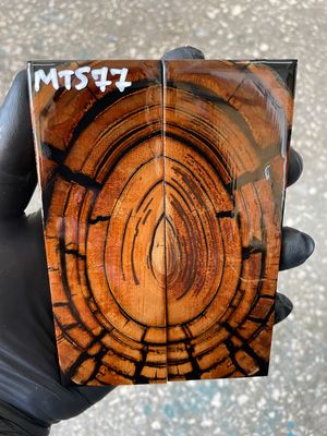 stabilized mammoth tusk knife scales pair fossil handle material MTS77