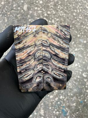 Stabilized mammoth tooth knife scales pair inch for pocket knife handle MTT157