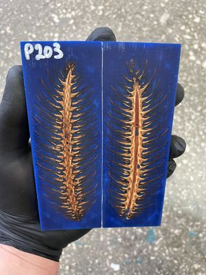 pinecone resin knife scales pair handle material P203