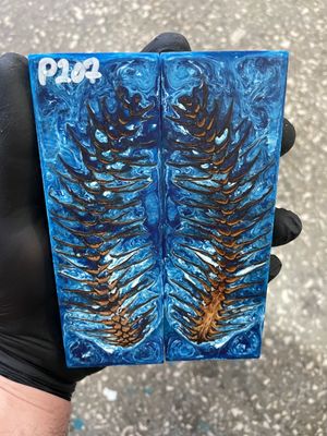 pinecone resin knife scales pair handle material P207