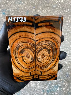 stabilized mammoth tusk knife scales pair fossil handle material MTS79