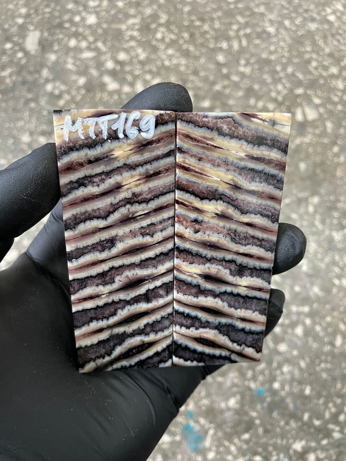 Stabilized mammoth tooth knife scales pair inch for pocket knife handle MTT169