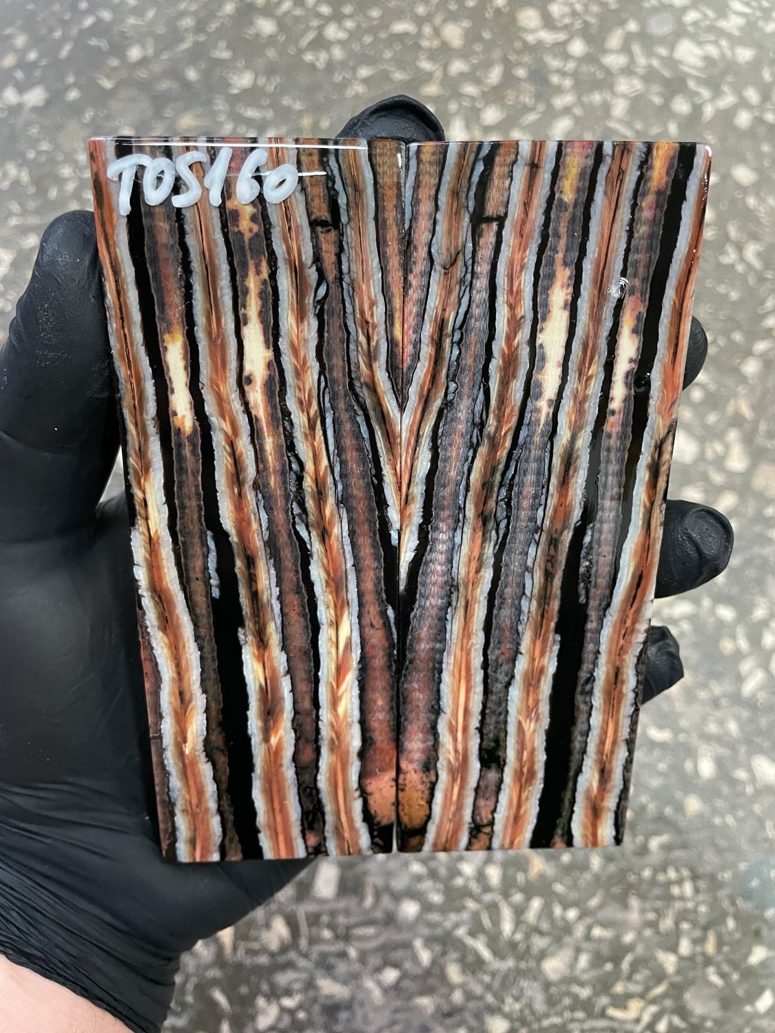 Mammoth tooth scales pair stabilized for knifehandl 5.31-1.85-0.43 inch TOS160