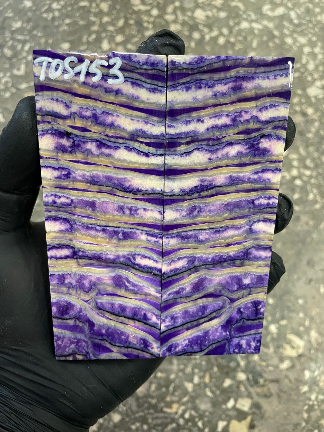 Mammoth tooth scales pair stabilized for knifehandl 4.92-1.81-0.39 inch TOS153