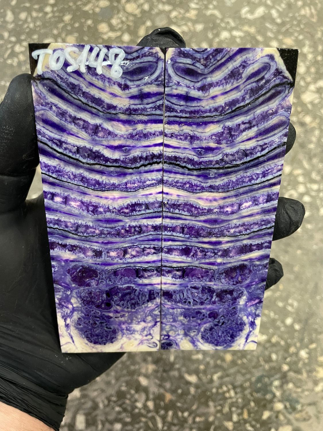 Mammoth tooth scales pair stabilized for knifehandl 5.23-1.85-0.43 inch TOS148