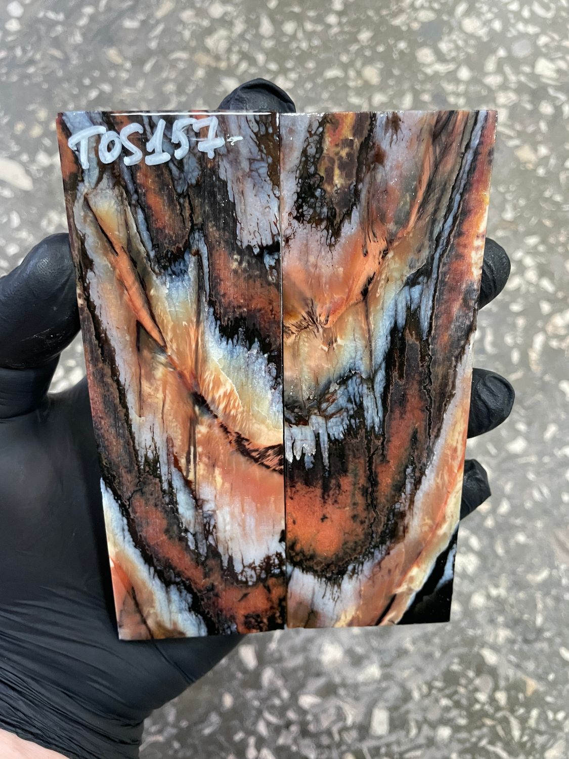 Mammoth tooth scales pair stabilized for knifehandl 5.31-1.81-0.39 inch TOS157