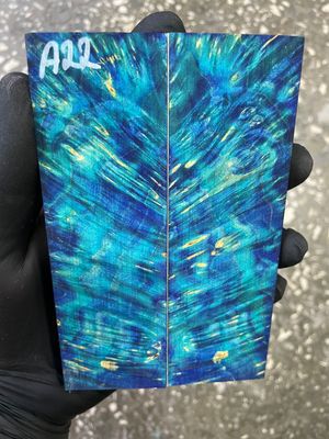 Stabilized maple burl knife scales pair with natural burl grain pattern – premium wood for custom knife handles A22