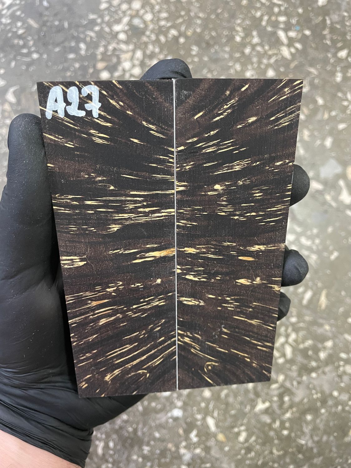 Maple burl stabilized pair scales 5.23-1.77-0.39 inch A27