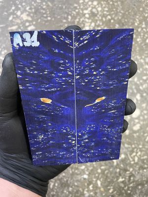 Stabilized maple burl knife scales pair with natural burl grain pattern – premium wood for custom knife handles A31