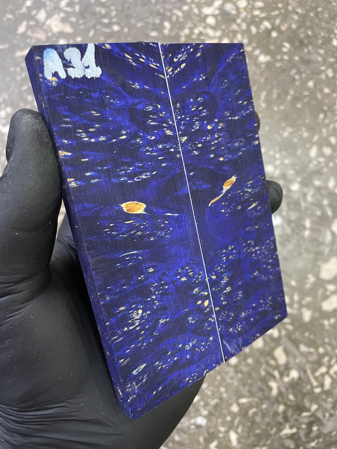 Maple burl stabilized wood scales for knife making – unique figured wood pair ready for shaping