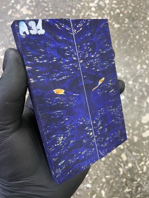 Maple burl stabilized wood scales for knife making – unique figured wood pair ready for shaping