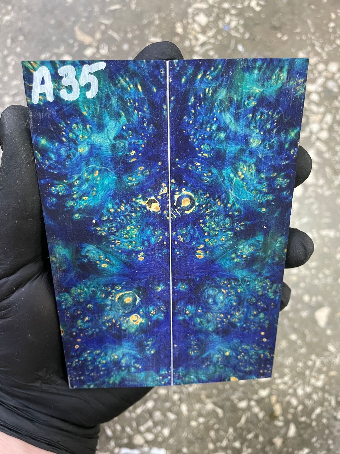 Maple burl stabilized pair scales 5.19-1.77-0.47 inch A35