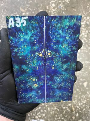 Stabilized maple burl knife scales pair with natural burl grain pattern – premium wood for custom knife handles A35