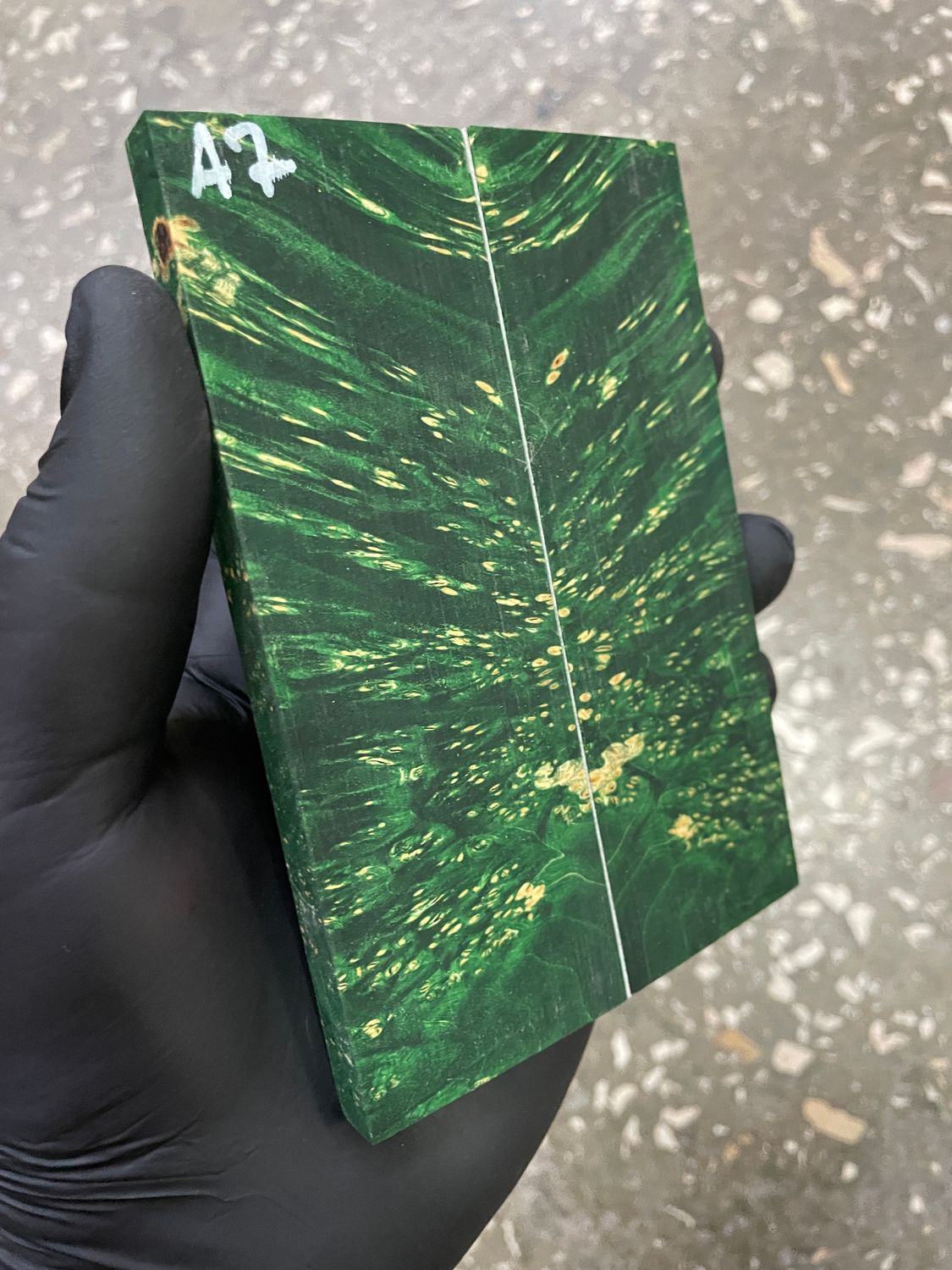 Maple burl stabilized wood scales for knife making – unique figured wood pair ready for shaping