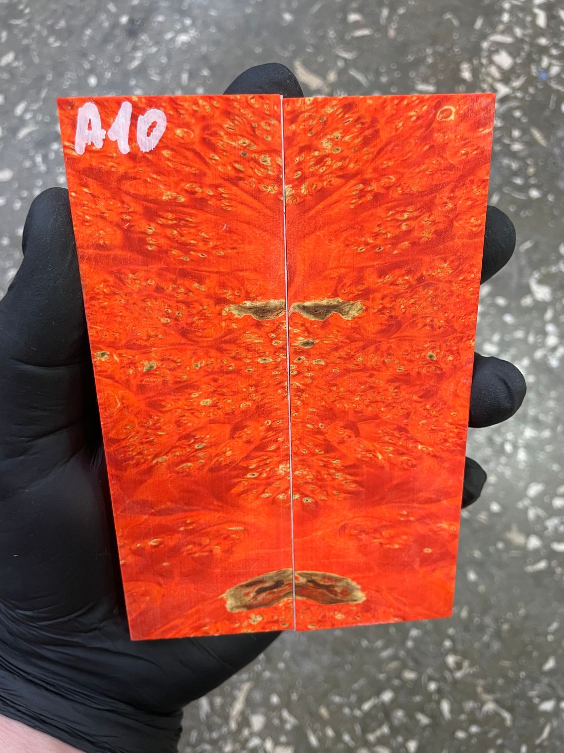 Maple burl stabilized pair scales 5.23-1.73-0.47 inch A10