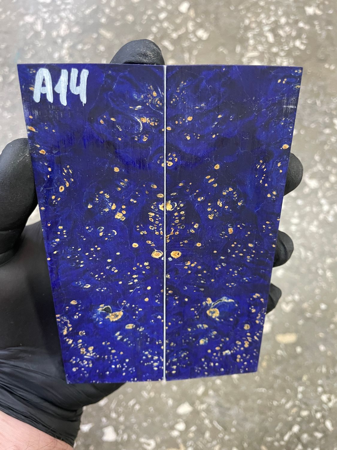 Maple burl stabilized pair scales 5.27-1.77-0.39 inch A14