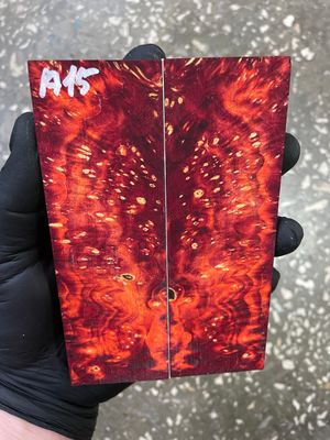 Stabilized maple burl knife scales pair with natural burl grain pattern – premium wood for custom knife handles A15