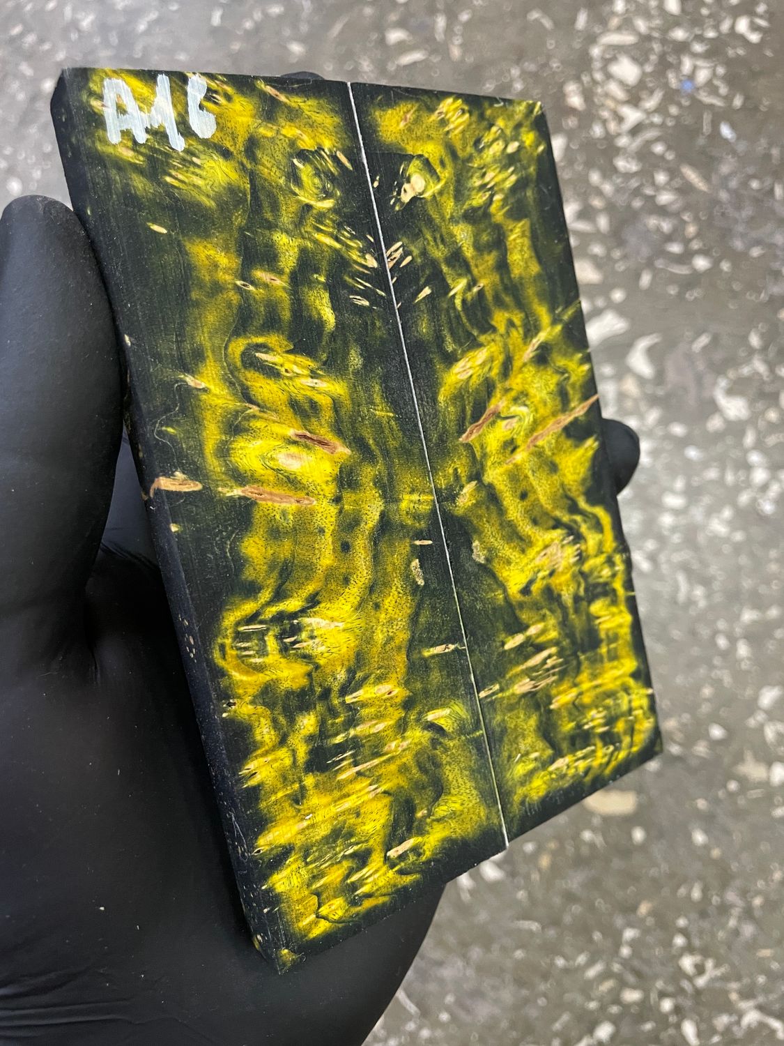 Maple burl stabilized wood scales for knife making – unique figured wood pair ready for shaping