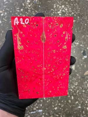 Stabilized maple burl knife scales pair with natural burl grain pattern – premium wood for custom knife handles A20