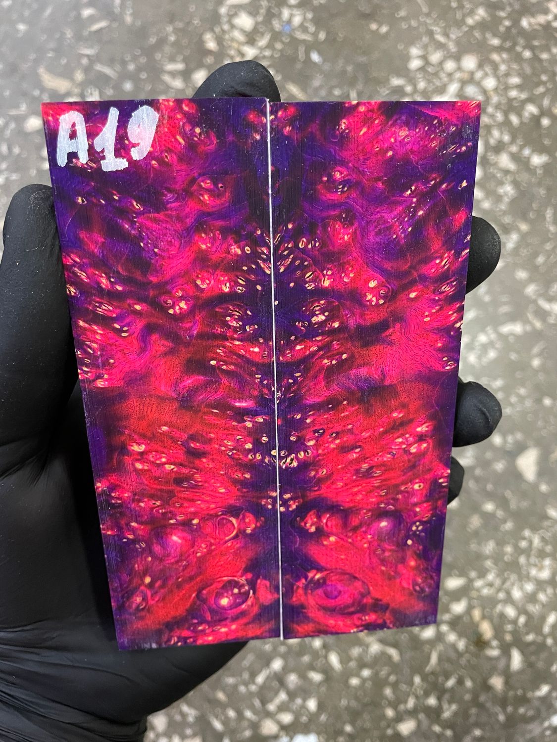 Maple burl stabilized pair scales 5.11-1.65-0.43 inch A19