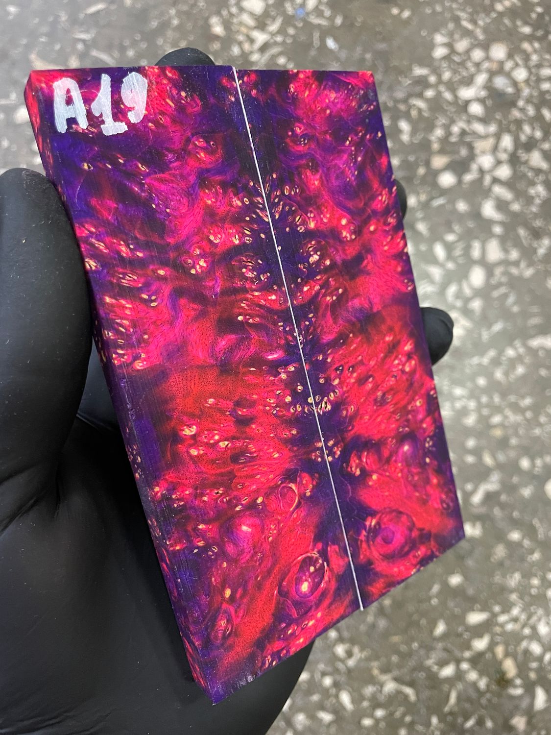 Maple burl stabilized wood scales for knife making – unique figured wood pair ready for shaping