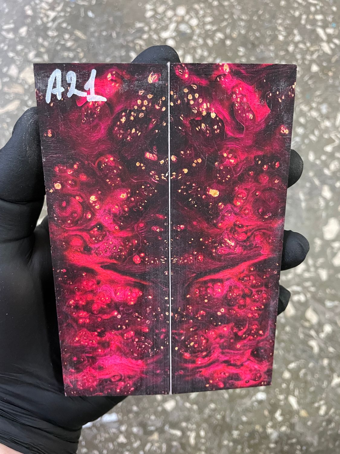 Maple burl stabilized pair scales 5.27-1.77-0.47 inch A21