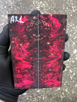 Stabilized maple burl knife scales pair with natural burl grain pattern – premium wood for custom knife handles A21