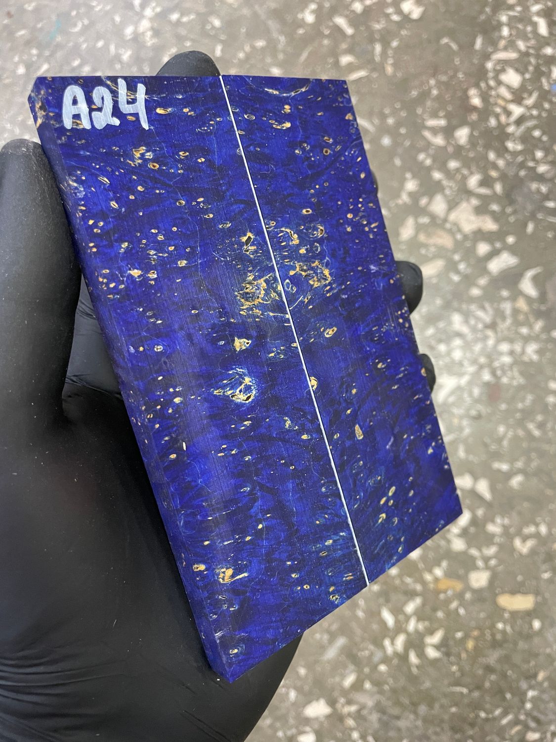 Maple burl stabilized wood scales for knife making – unique figured wood pair ready for shaping