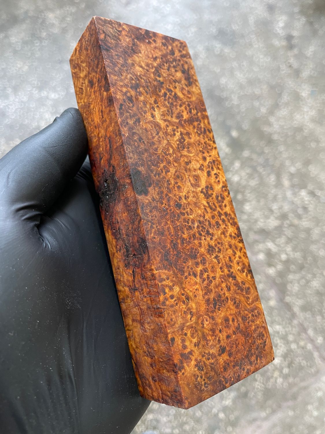 Premium stabilized Amboyna burl exotic wood for knife making