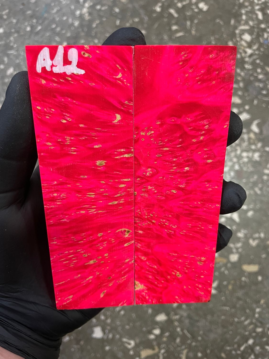 Maple burl stabilized pair scales 5.19-1.65-0.39 inch A12