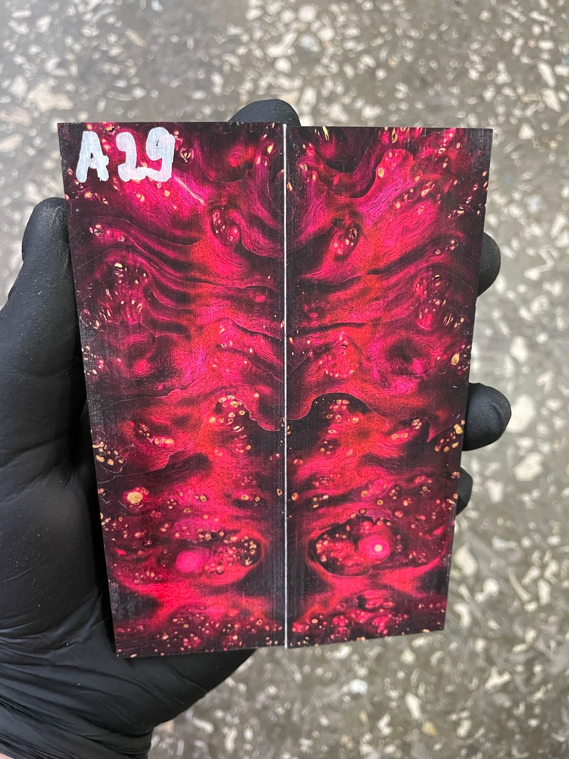 Maple burl stabilized pair scales 5.19-1.77-0.39 inch A29