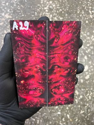 Stabilized maple burl knife scales pair with natural burl grain pattern – premium wood for custom knife handles A29