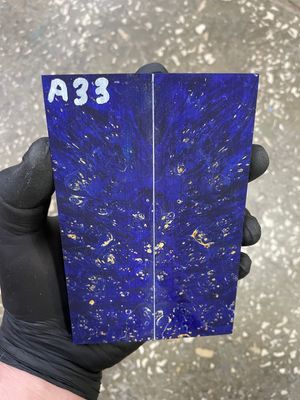 Stabilized maple burl knife scales pair with natural burl grain pattern – premium wood for custom knife handles A33