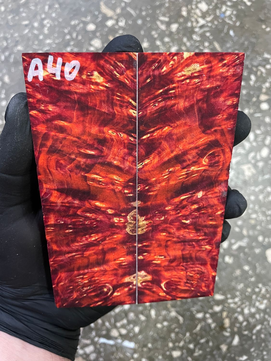 Maple burl stabilized pair scales 5.27-1.88-0.39 inch A40