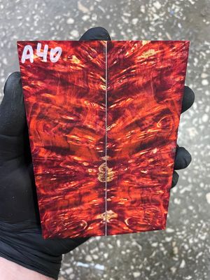 Stabilized maple burl knife scales pair with natural burl grain pattern – premium wood for custom knife handles A40